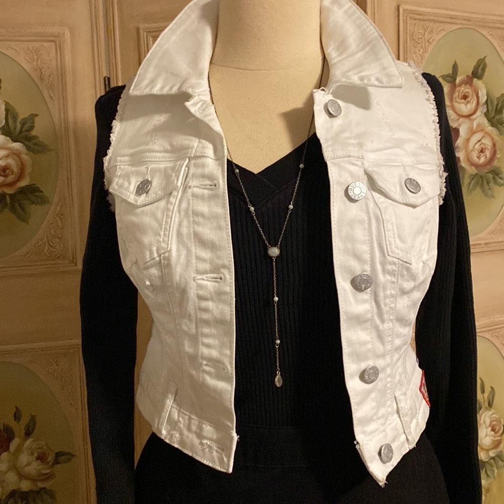 White Guess Denim Vest💋